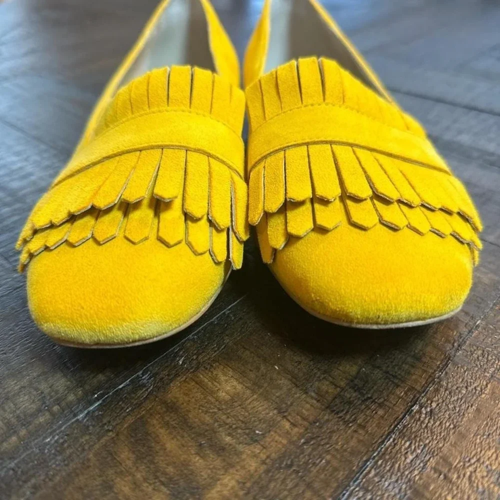 Boden Melody‎ Loafer Mustard Yellow Suede Women's EU 38, US 7-7.5 - Picture 7 of 7